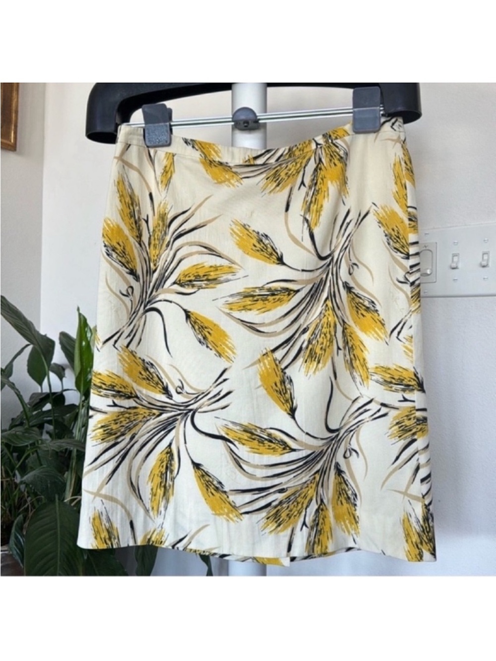 Tory Burch Silk Cotton Straight Pencil Floral Skirt Sz 6/S/M Mini/Knee Length